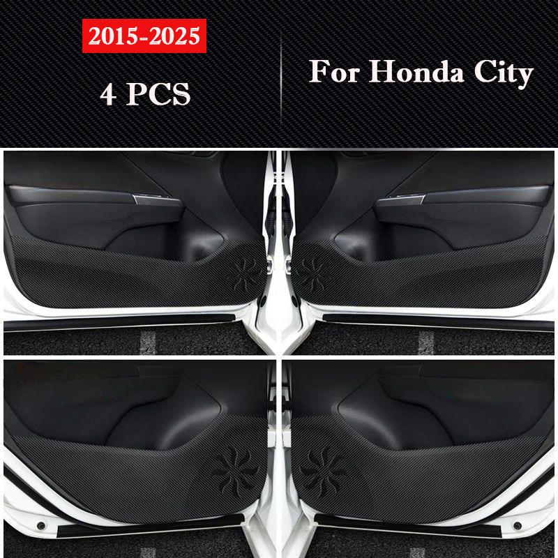 

For Honda City 2015-2026 Car Door Anti-kick Pad Leather Interior Protection Anti-dirty Sticker Auto Decor Stickers Accessories