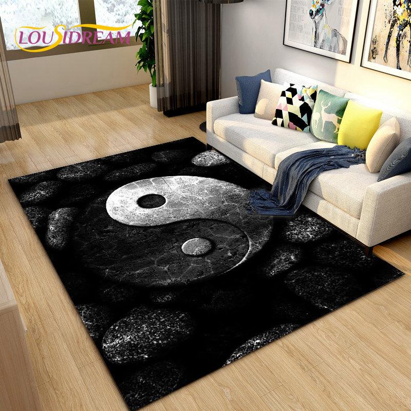 

Современный китайский Тай Чи Багуа Инь Ян Коврик, Коврик для украшения гостиной Мягкий нескользящий коврик для пола на кухне 120x160cm