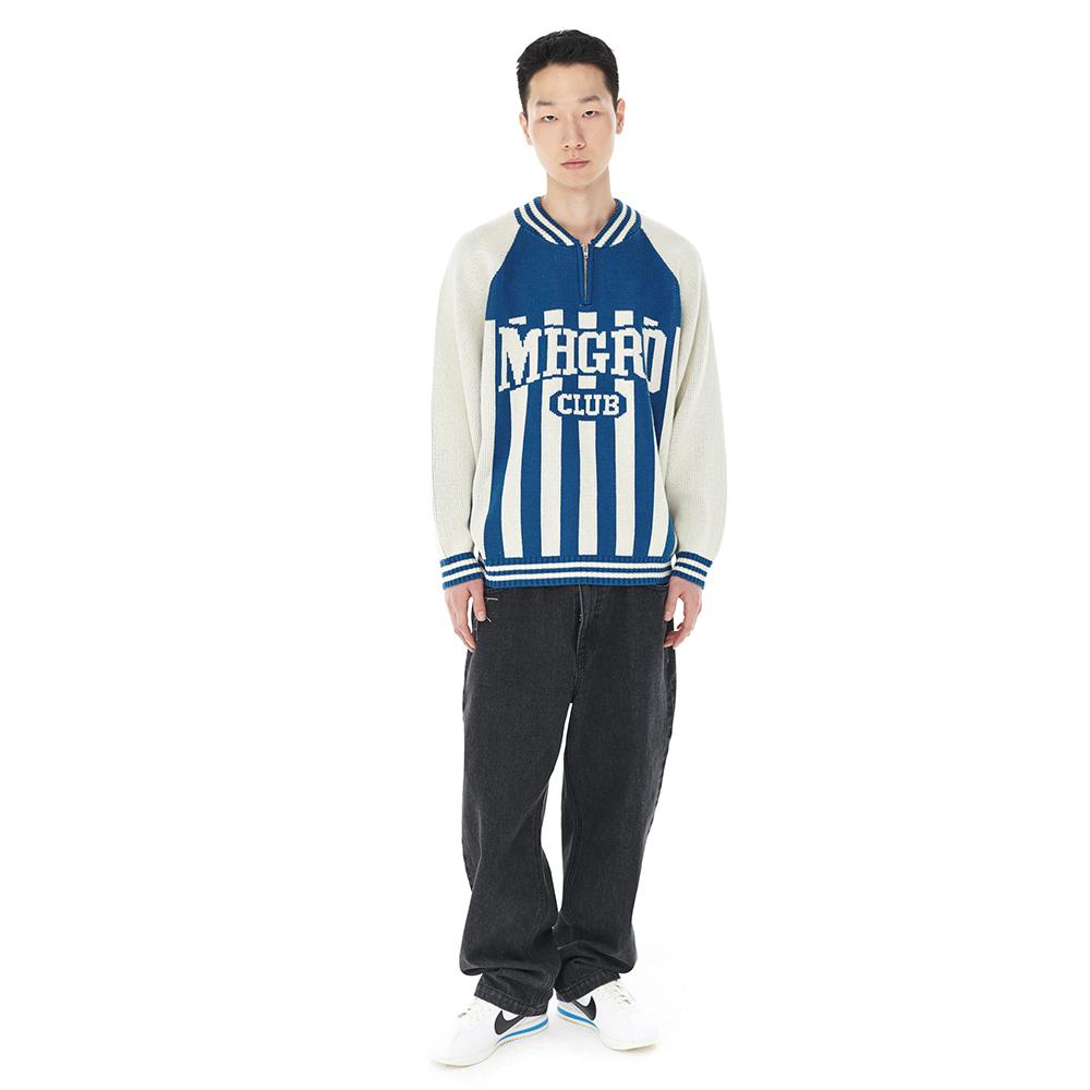 MAHAGRID Mhgrd Club Half Zip Knit Blue(Mg2Dfmk680A)