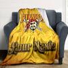 Name Custom Pittsburgh Pirates Logo Print Flannel Blanket High Quality Warm Comfortable Cover for All Seasons Perfect for Gifts Home Decor