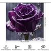 Delightful Raindrops Shower Curtain Purple Rose Design For Modern Bathrooms Decor 3D Printed Fabric Waterproof Bathroom Accessor