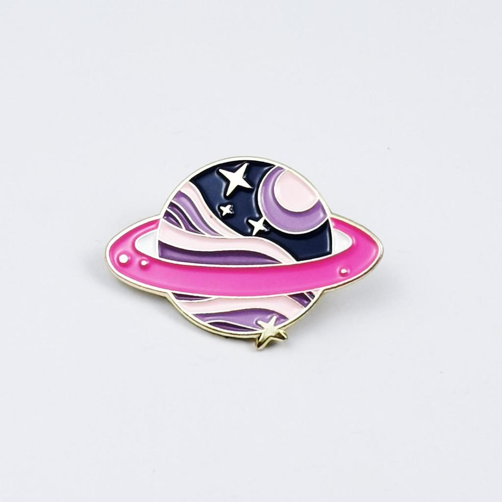 Broche de Planeta Galaxia Colorido - Pin de Insignia de Aleación para Bolsos