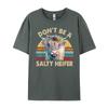 Highland Cow Shirt Women Dont Be Salty Heifer Funny Farm Mom Red And Black Graphic T Shirt Camiseta Easter Day