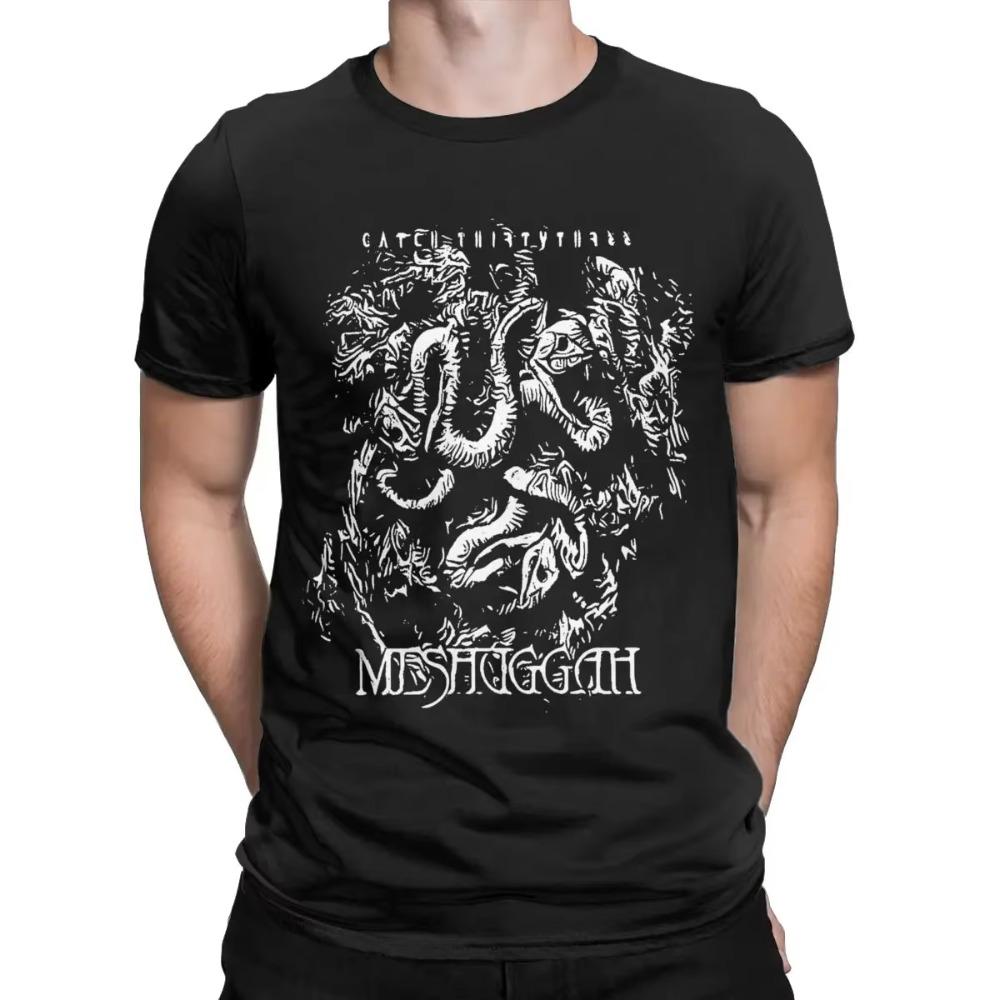 Pánská trička Meshuggah Humorné bavlněné tričko s kulatým výstřihem a krátkým rukávem Potisk oblečení