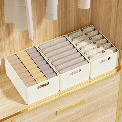 Folding Plastic Storage Box With Handle Wardrobe Clothes Organizer Underwear Socks Bra Storage Organizer For Bedroon Closet
