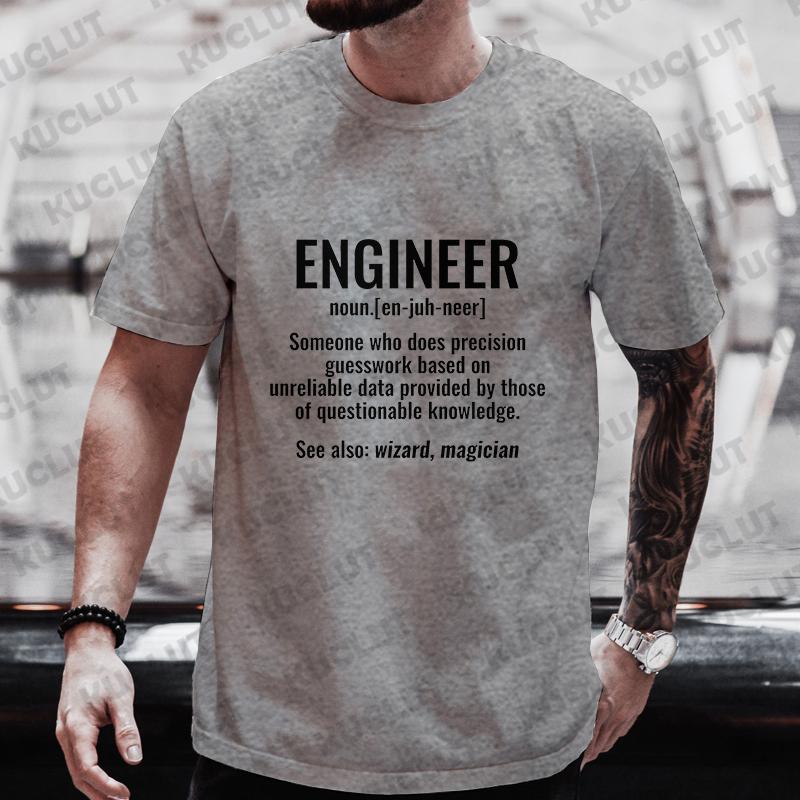 Funny Engineer Slogan Pattern Print Men Oversized T-shirt Harajuku Graphic Tee Summer Men's Clothes Outfits Fashion Trend Tops