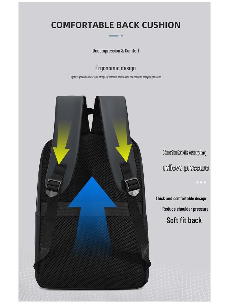 Men's Waterproof Solid Color Laptop Backpack for Business and School