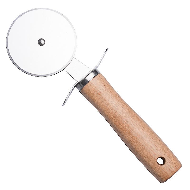 Beech Handle Pizza Cutter Roller Knife Beech Cake Cutter Pizza Cutter Cake Baking Wheel Tool Pizza Round Knife