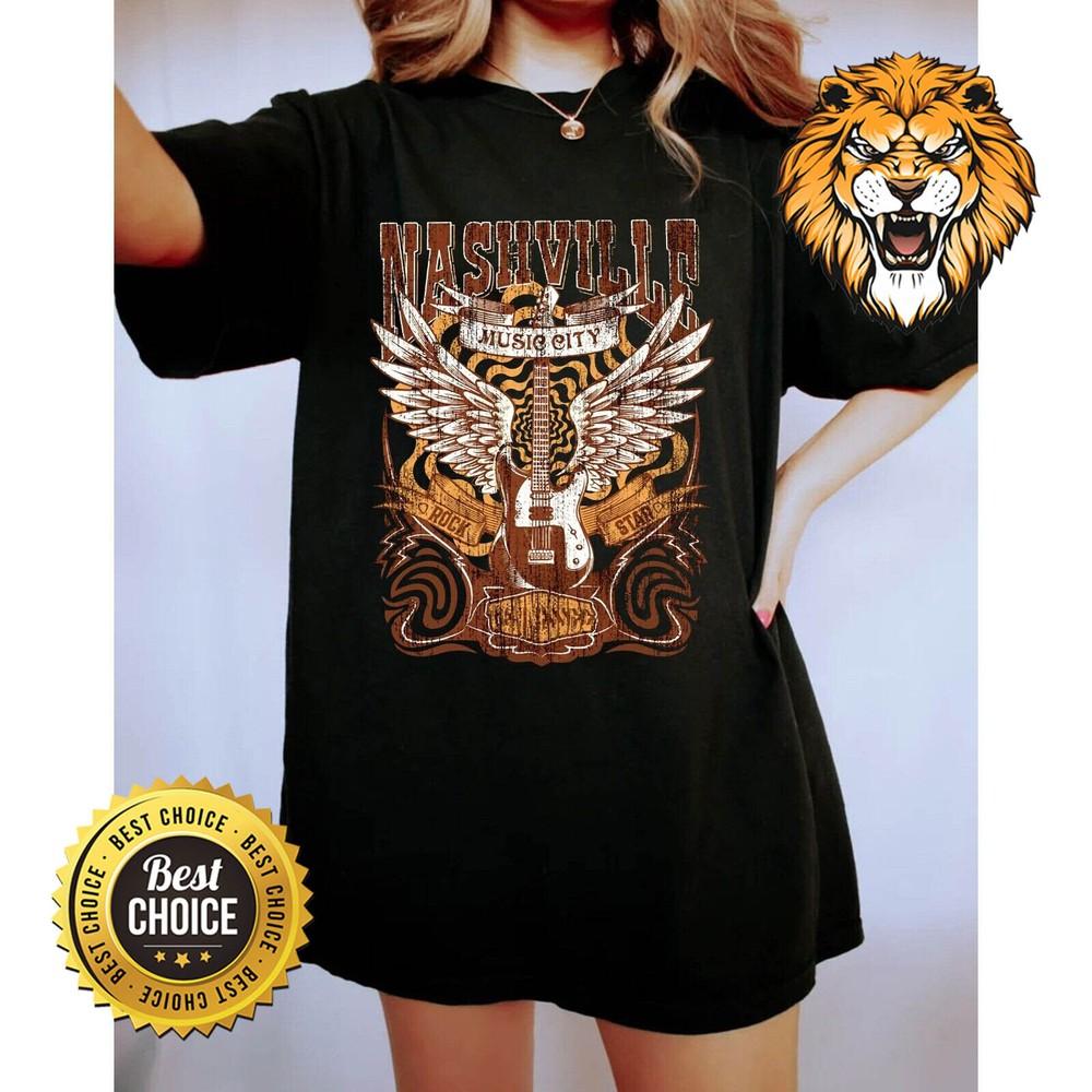 Nashville Music City Tennessee Guitar Shirt Unisex T-Shirt XXXXL