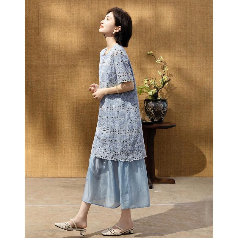 Demana Embroidered A-line Cotton Summer Dress