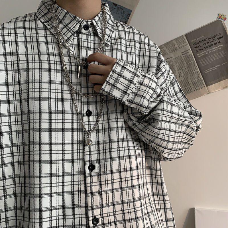 Harajuku Plaid Casual Shirt: Retro, Lazy Korean, Hong Kong Style, Loose Fit, Unisex Jacket