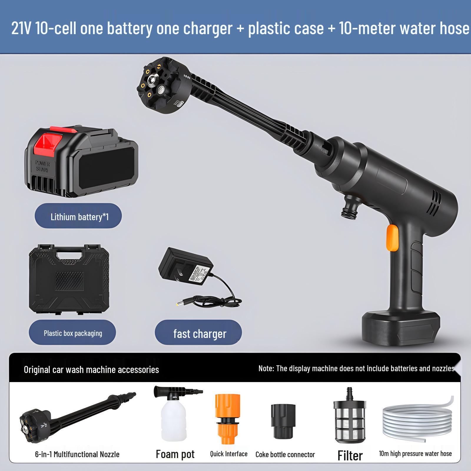 Portable High-Pressure Wireless Car Washer with Lithium Battery for Home and Car Cleaning