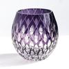 Handmade Edo Kiriko round Curved Rocks Glass Tumbler Colorful Japanese Style Whiskey Glasses with Gift Box for Cocktail Lovers