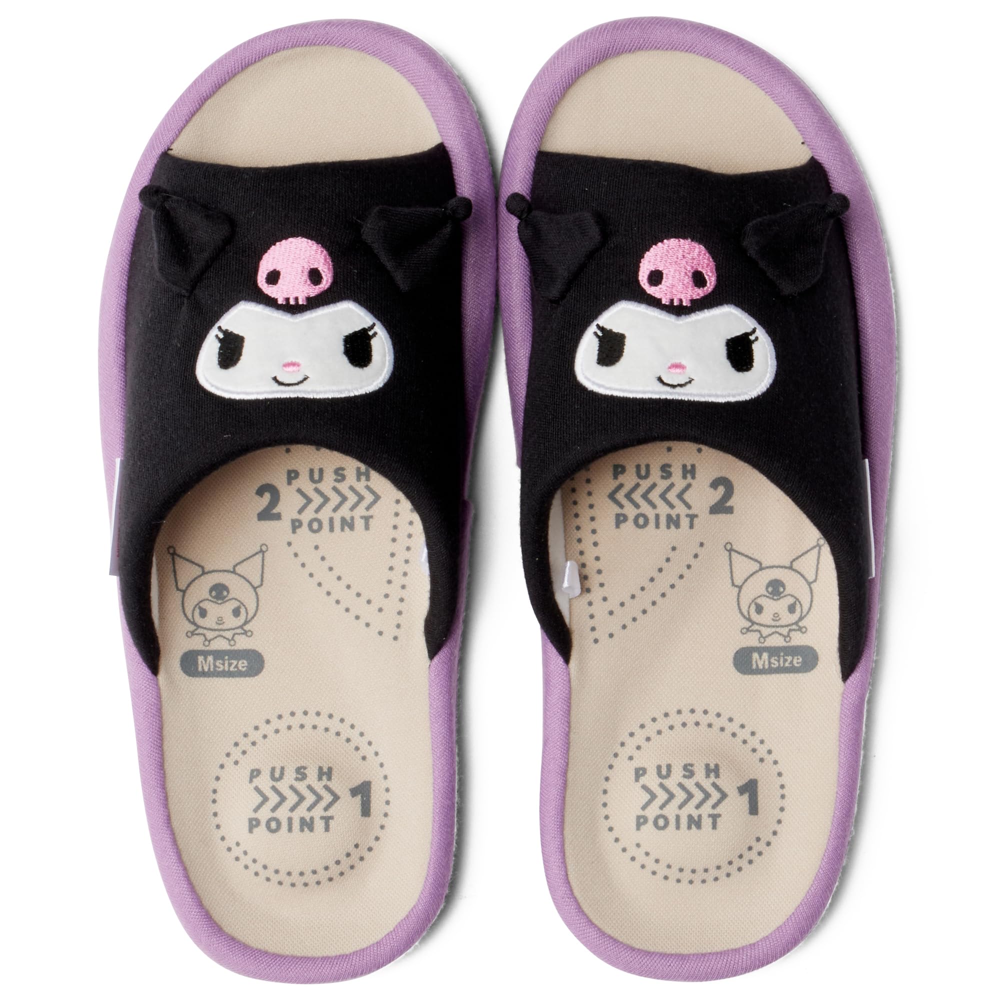 

Kuromi Cute Health Support Foot Stimulation Comfortable Easy to Walk In Stylish Purple 262123 Slippers Room Shoes Indoors Also for Guests [RilaCare] синий