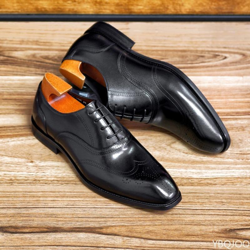 Fashion Men's Imitation Wood Grain Square Toe Leather Shoes with Versatile Design Low Cut Casual Business Leather Shoes Zapatos Hombre