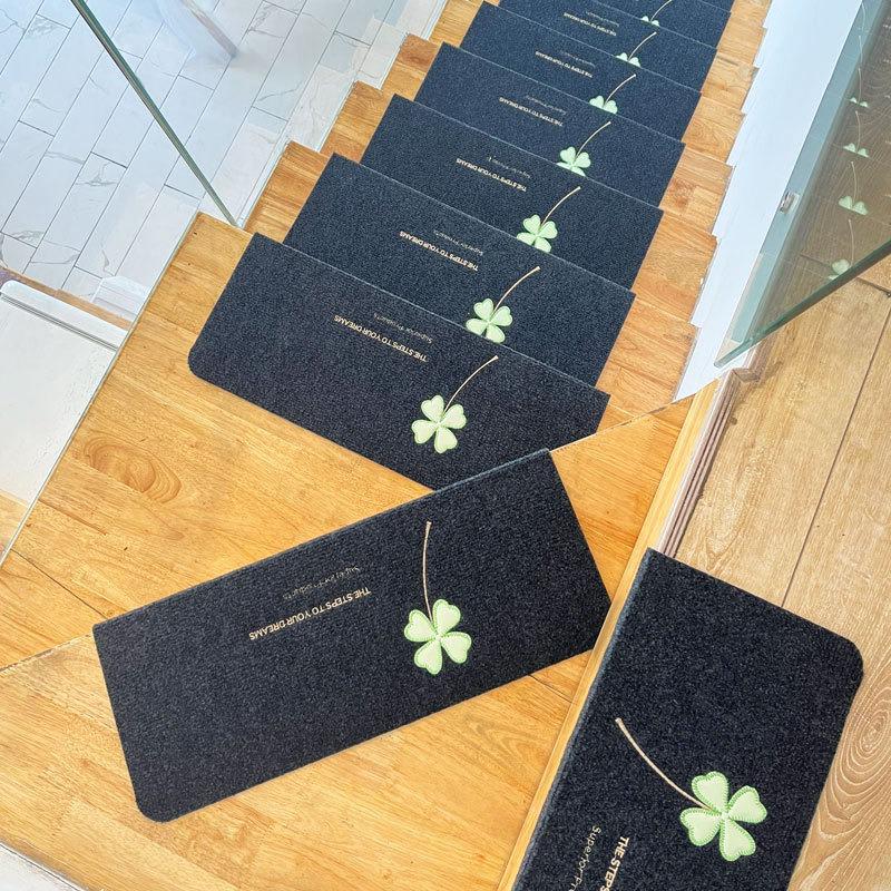 Luminous Self-Adhesive Stair Tread Mats - Splicable, Glue-Free, Solid Wood Protection Carpets