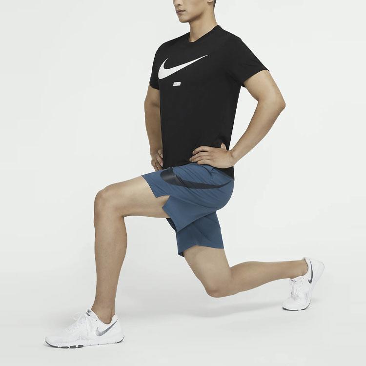 Nike Flex Logo Print Woven Training Shorts Men Bottoms Deep-Ocean-Blue CZ6371-469