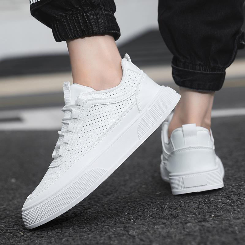 Men's shoes summer 2025 new trend versatile breathable sports and leisure board shoes platform men's white shoes