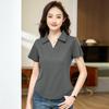 Summer Women's Slim and Thin Casual Lapel Short-sleeved T-shirt