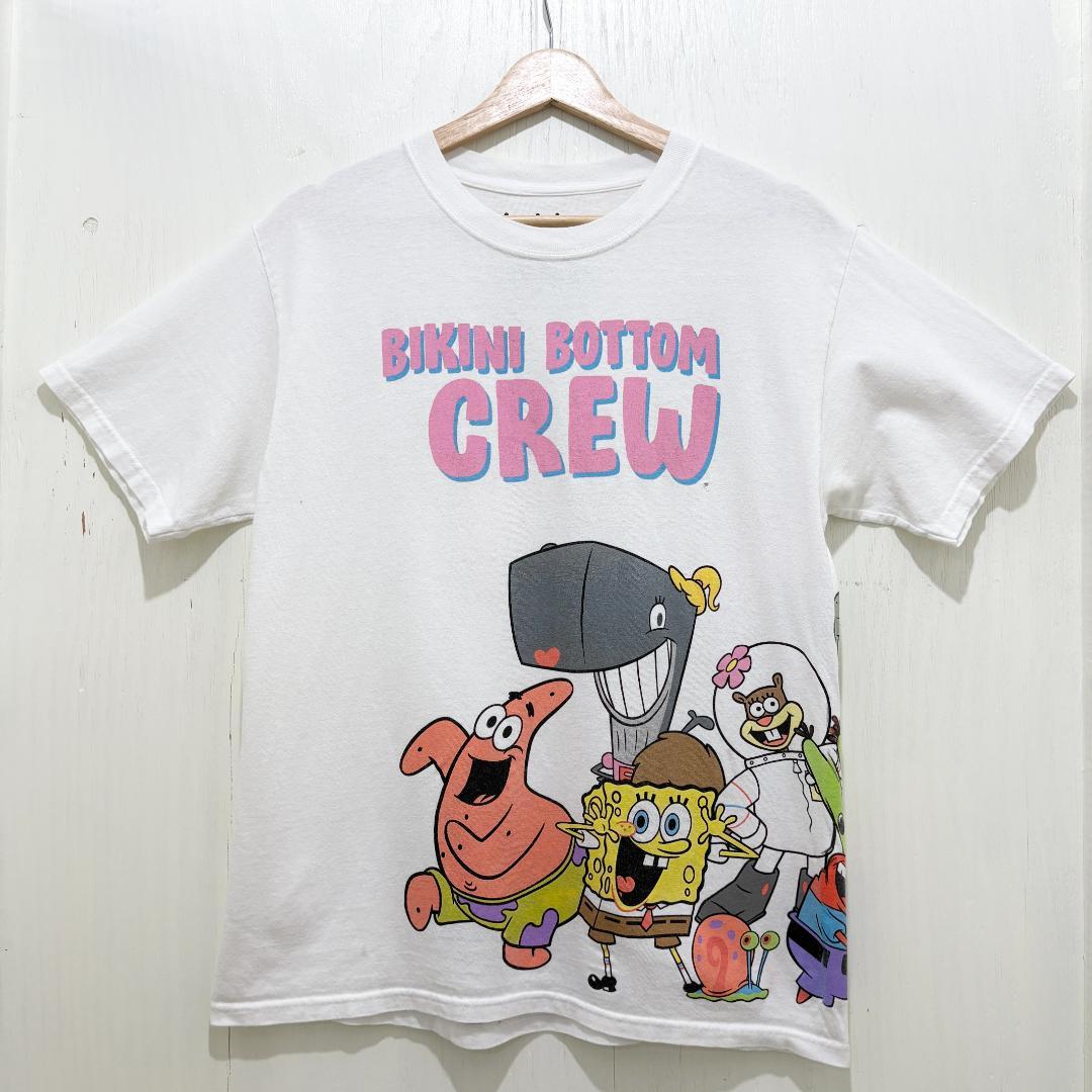 

[Б/У] Футболка аниме Nickelodeon SpongeBob Bikini Bottom Crew с двусторонним принтом, сделано в Мексике