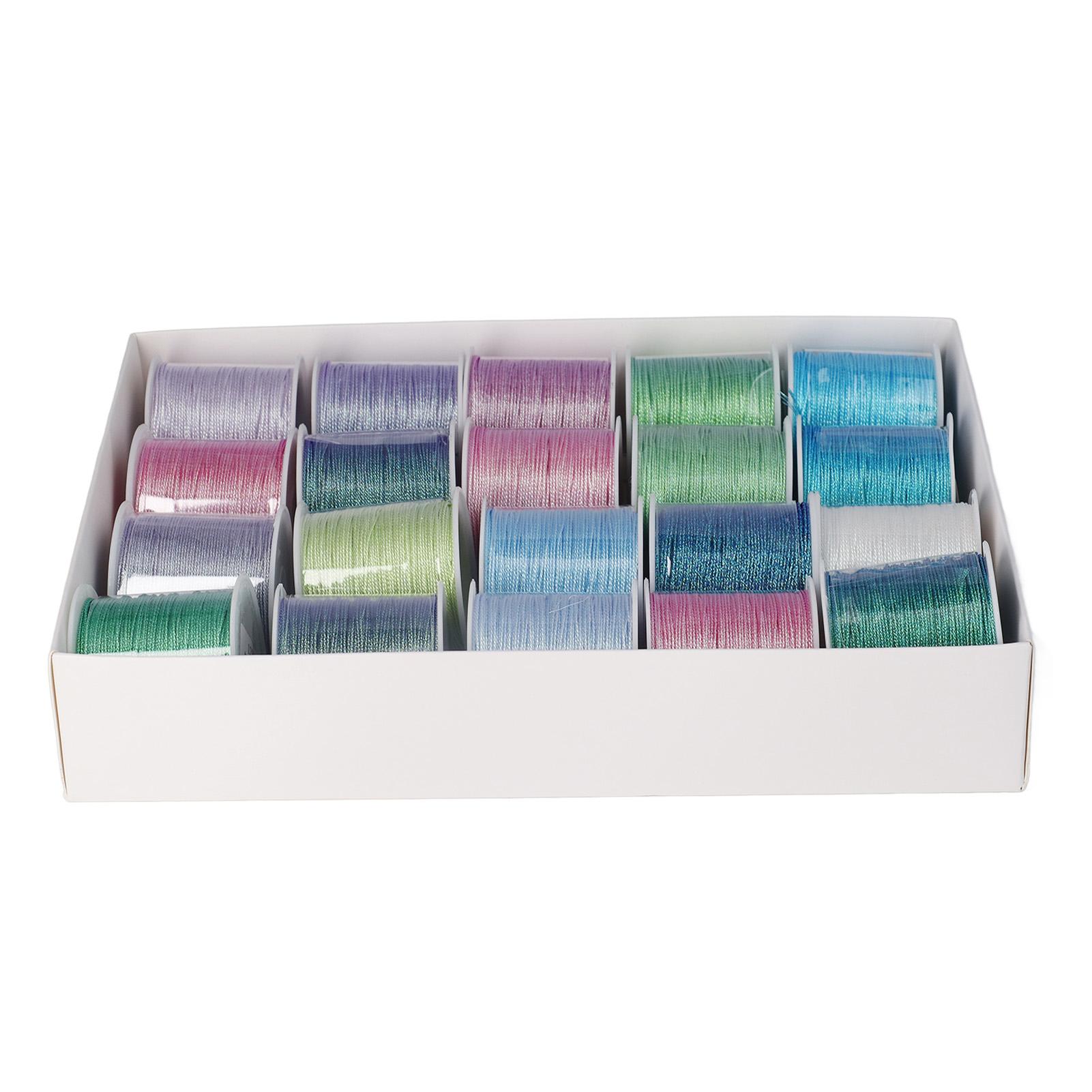 

20 Pcs Jewelry Craft Thread 0.8mm 12 Strands 27 Yards Polyester Colorful Beading Thread Weaving