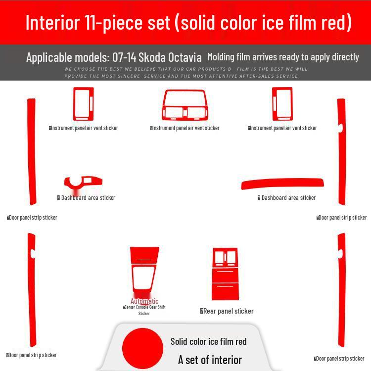 09-14 Skoda Octavia Interior Carbon Fiber Sticker, Free Replacement for Damage