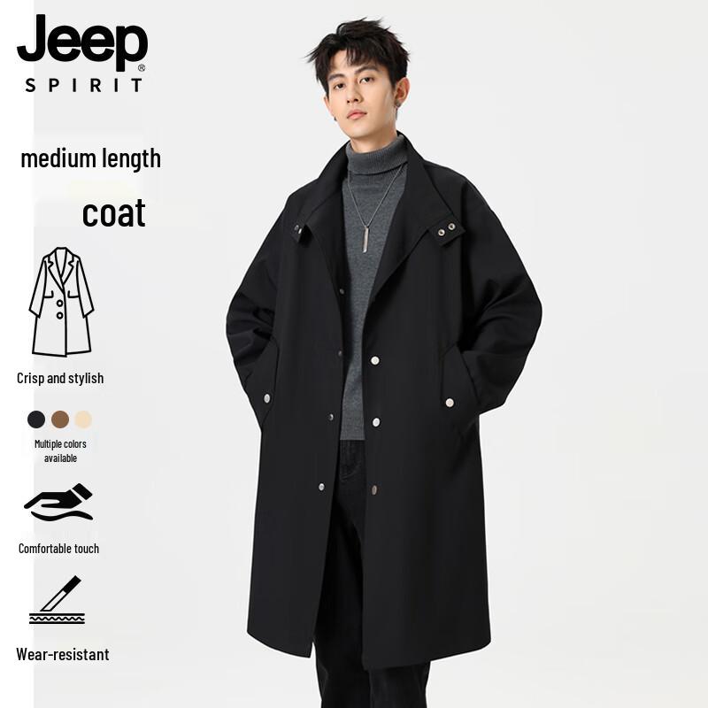 Мужской осенне-зимний клетчатый тренч средней длины JEEP SPIRIT 3XL