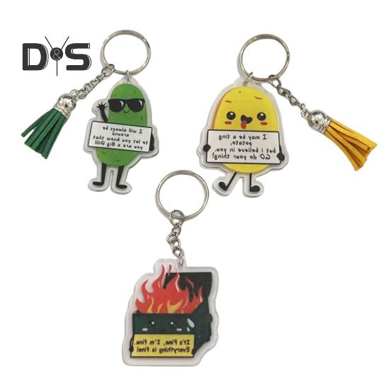 

3 шт./набор брелок-подвеска с позитивной цитатой, забавный дизайн соленых огурцов, вдохновляющие брелки, аксессуары для сумок 1 Set