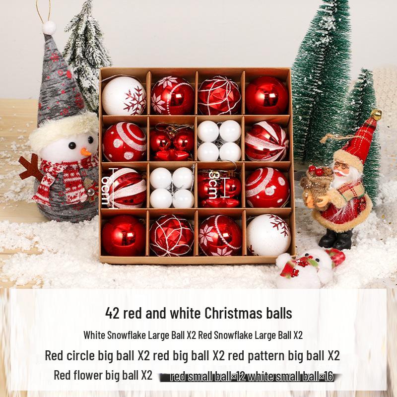 44-teiliges Weihnachtsbaum-Hängekugel-Set - 6cm Farbige Dekorationen