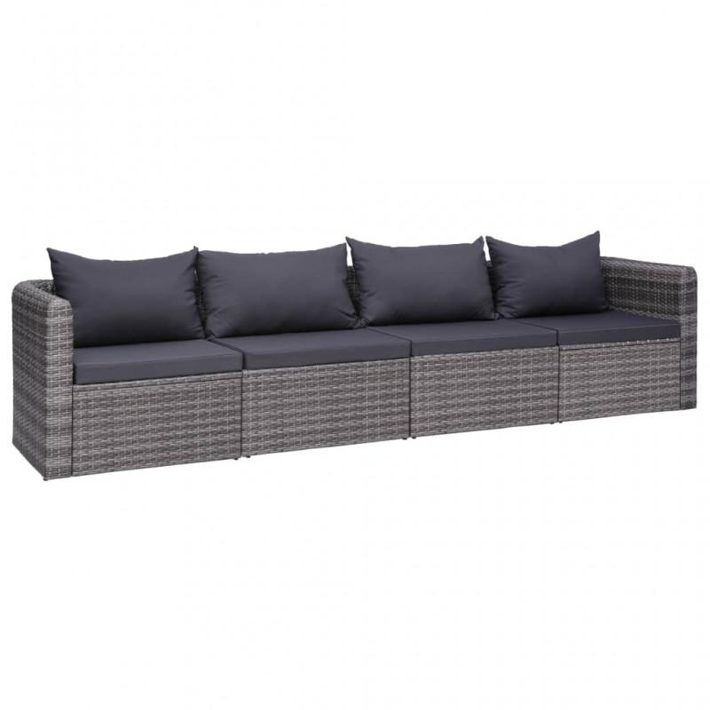 Day and Night - Day and Night 4-piece Garden Sofa Set and Gray Synthetic Rattan Cushions