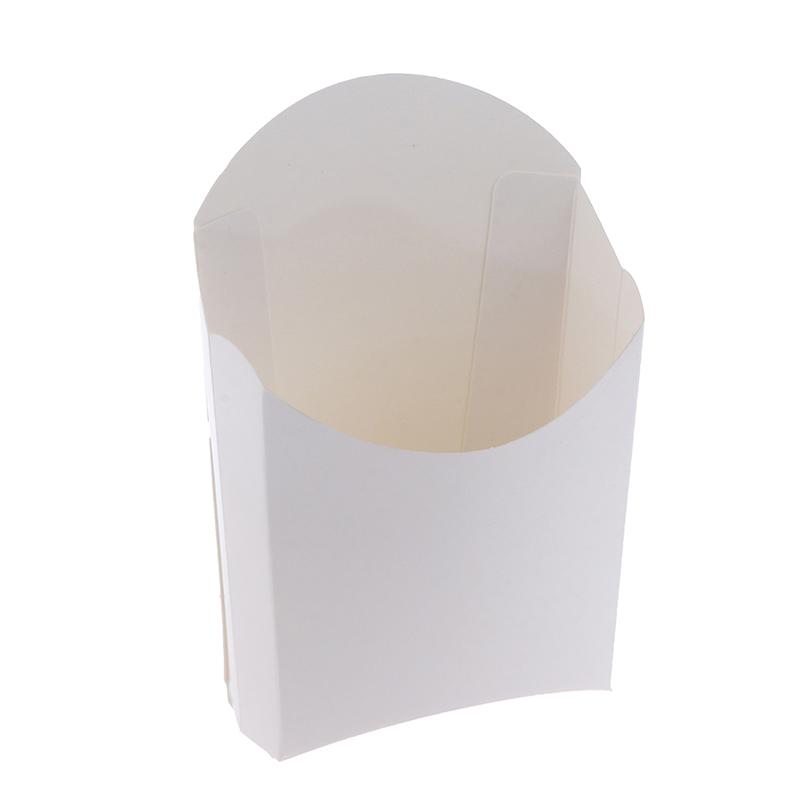 10Pcs White French Fry Boxes Fried Chicken Hamburger Packing Box Popcorn Boxes