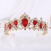 DIEZI Vintage Baroque Blue Crystal Tiara Crown For Women Gilrs Gift Wedding Party Queen Bridal Bride Hair Jewelry Accessories