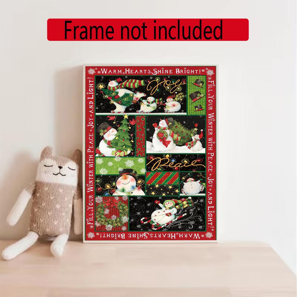 Christmas 5D Diamond Painting Round Diamond Rhinestones Mosaic Diamond Embroidery Wall Paintings Rhinestones Gift Frameless