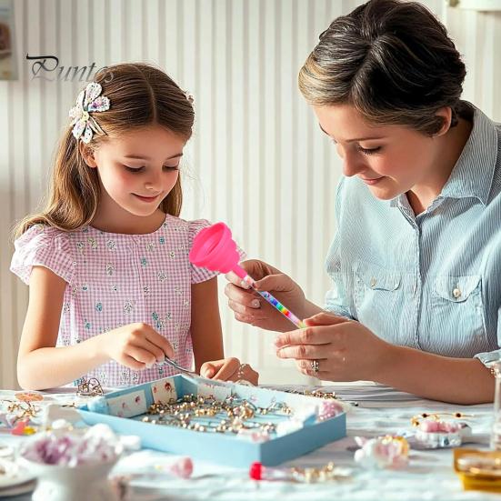 

Воронка для бисероплетения, глиняные бусины, набор инструментов для бисероплетения, нитевдеватель, воронка для бисероплетения, набор для самостоятельного изготовления браслетов для взрослых и детей 3pcs