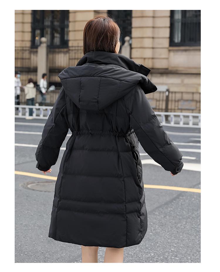 2025 Women's Mid-Length Six-Color Slimming Down Jacket: Thickened Warm Winter Outerwear with Big Pockets
