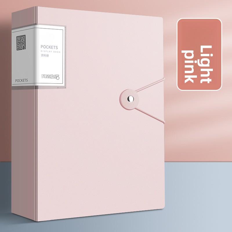 

Органайзер для файлов формата А4, Цветное портфолио для документов, Школьные принадлежности для студентов, Сумка для хранения бумаги 60 pages светло-розовый