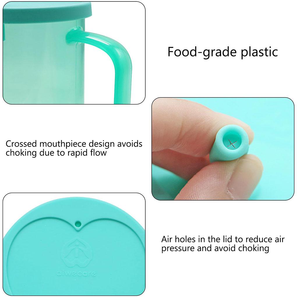 ABS Erwachsenen-Trinkbecher mit verlängertem Strohhalm für ältere Erwachsene Schnabeltassen für ältere Erwachsene auslaufsicher