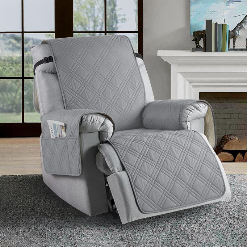 Non Slip Cover Waterproof Recliner Chair Cover for Recliner Chair with Pocket Reclining Chair Armchair Protector Cover