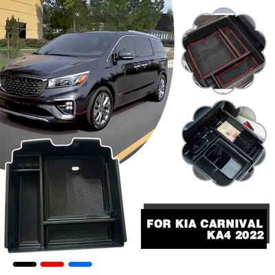 Für Kia Carnival KA4 2024 Auto Mittelarmlehne Aufbewahrung Mitte Zubehör Beflockte Behälter Organizer Konsolenbox Innenraum C4I9