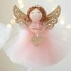 Feather Christmas Hanging Decorations Mesh skirt Angel Girl Doll  Party Supplies