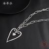 Exaggerated Spice Girl Metal Big Love Necklace, Punk Thick Chain Peach Heart Ladies Versatile Sweater Chain