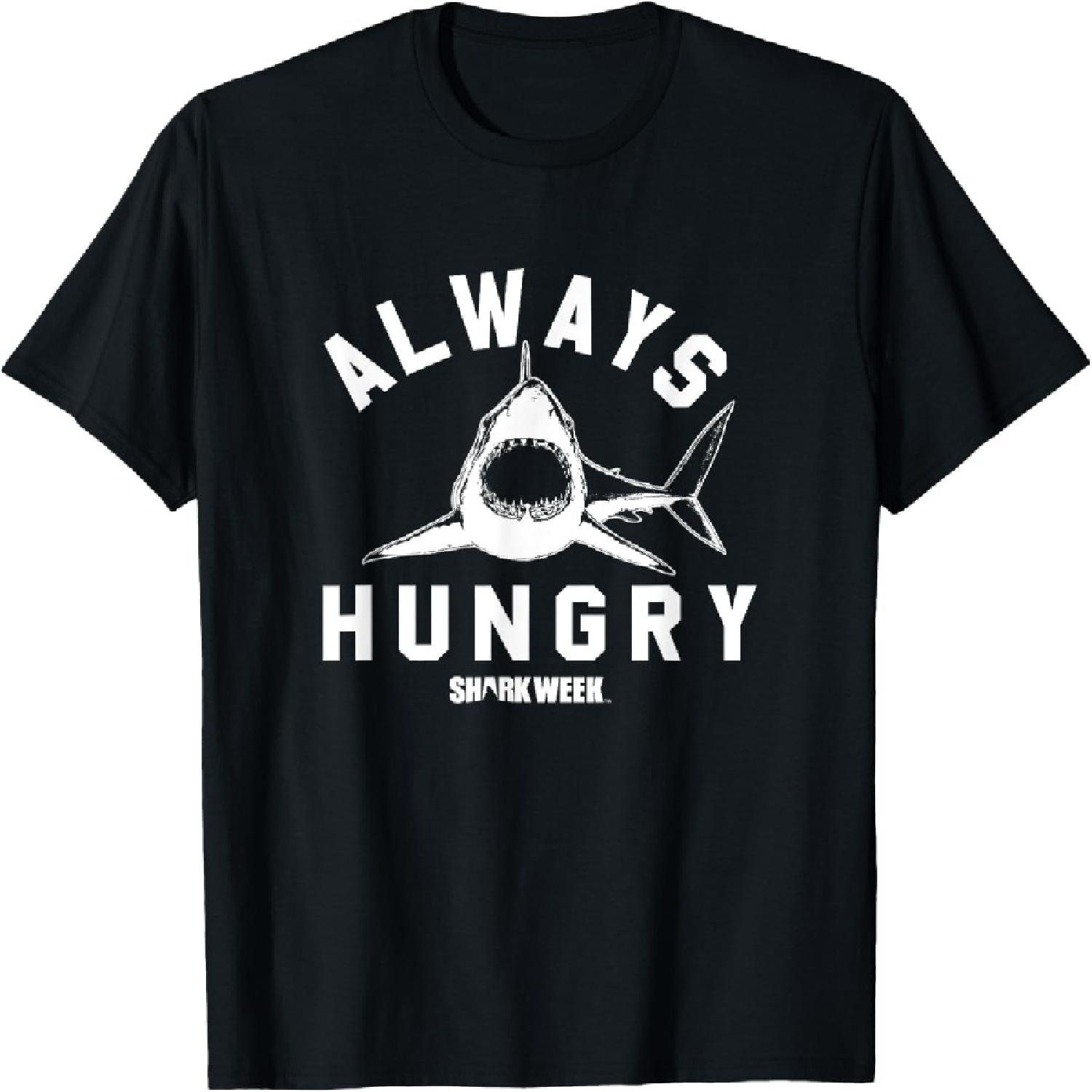 Shark Week Always Hungry Vintage Great White Bold Logo T-Shirt S