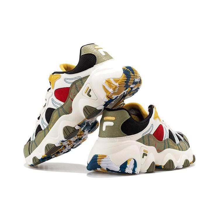 FILA Fusion Jagger Mesh Fabric Synthetic Leather Retro Comfortable Shock Absorbing Durable Low Top Casual Shoes Men sneakers T12M041104FWD