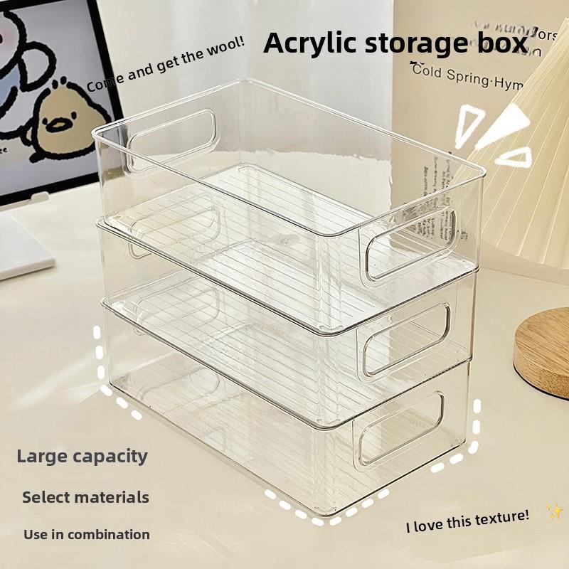 Desktop Storage Box Cosmetic Transparent Box Dormitory Facial Mask Drawer Organizer Cosmetic Box Storage Rack