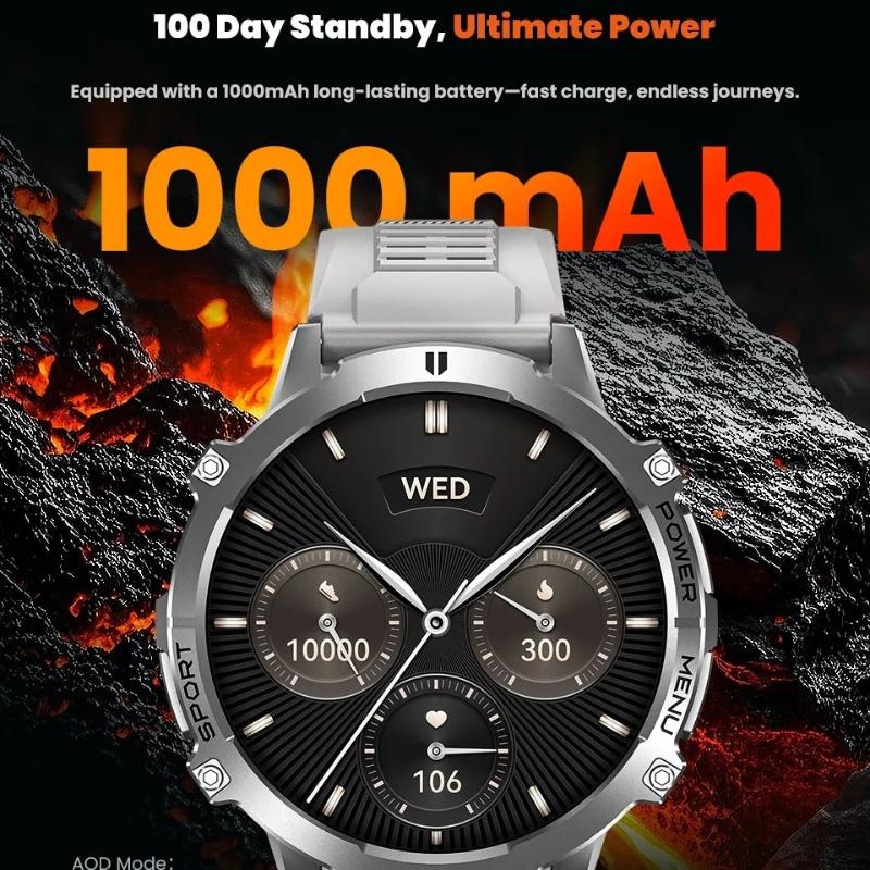 2026 New X3 Men Sports Smartwatch 1000mAh Large Battery Built In GPS Compass Professional Waterproof Hands Free Bluetooth Call Outdoor Smart Watch