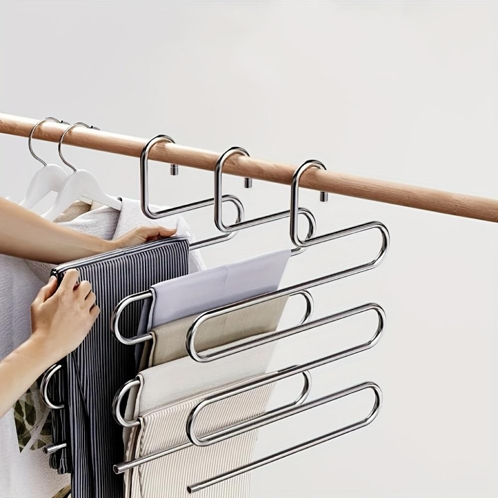 Durable Metal Space-Saving Multi-Layer Pants Hanger Ideal for Suits, Jackets & Tops, - Perfect Closet Organizer, Drying Rack