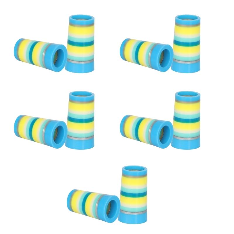 10Pcs Professional Golfing Iron Ferrules for 0.35Inch Tapered Parallel Shafts Colorful Striped Golfing Tapered Ferrules 69HD