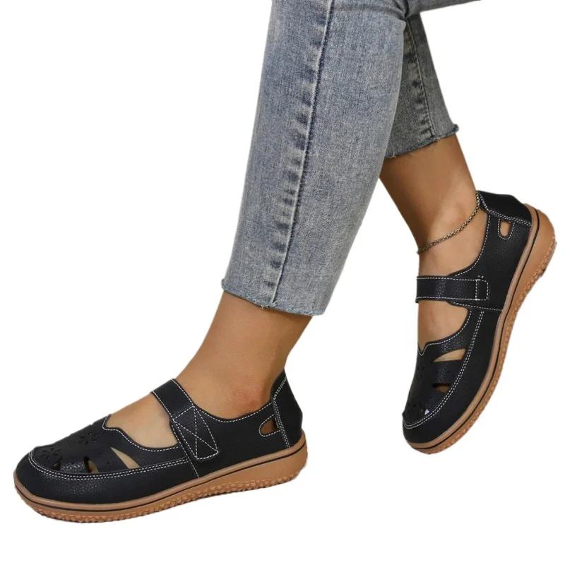 Ladies Shoes 2024 Hot Sale Outdoor Women's Flats Casual Daily Flats Women Round Toe Shallow Soft Bottom Plus Size Shoes Women