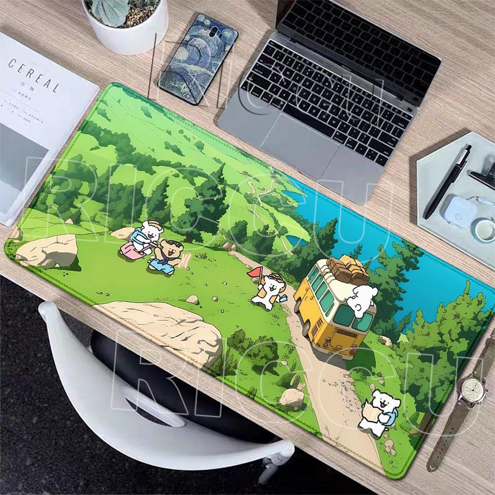 Kawaii Vonal Kutyás Egérpad Nagy Játékos PC Számítógép Játékos Billentyűzet Zárt Szélű Szőnyegek Puha Gumi Szőnyegek Csúszásmentes Szőnyeg Ingyenes Szállítás