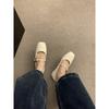 Versatile one-word strap single shoes silver women's shoes retro Mary Jane shoes flats small leather shoes